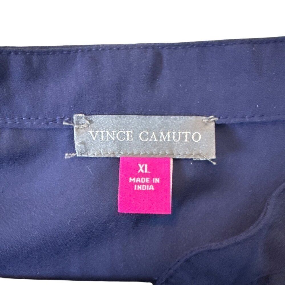 Vince Camuto Womens Navy Ruffle Sleeve Blouse XL - Picture 3 of 4